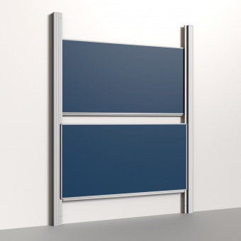 Pylonentafel, 200x100 cm, 2-flächig, höhenverstellbar, Stahlemaille blau 